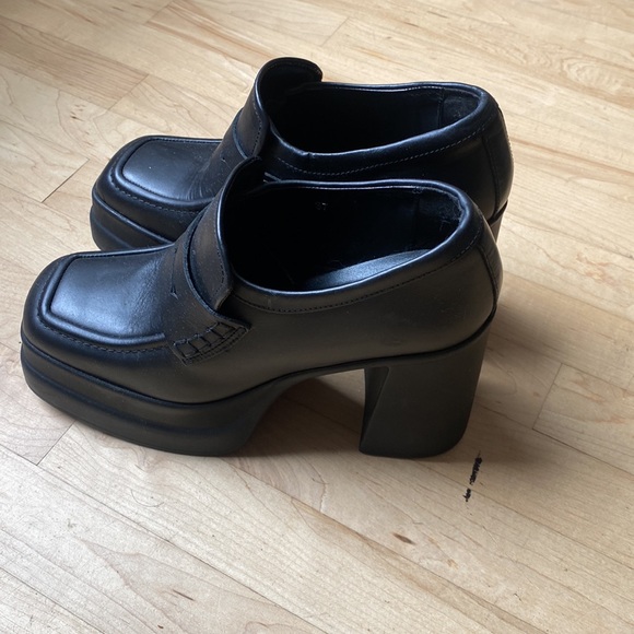 L’intervalle Oxford black leather Mary Jane heeled loafer - Picture 3 of 4